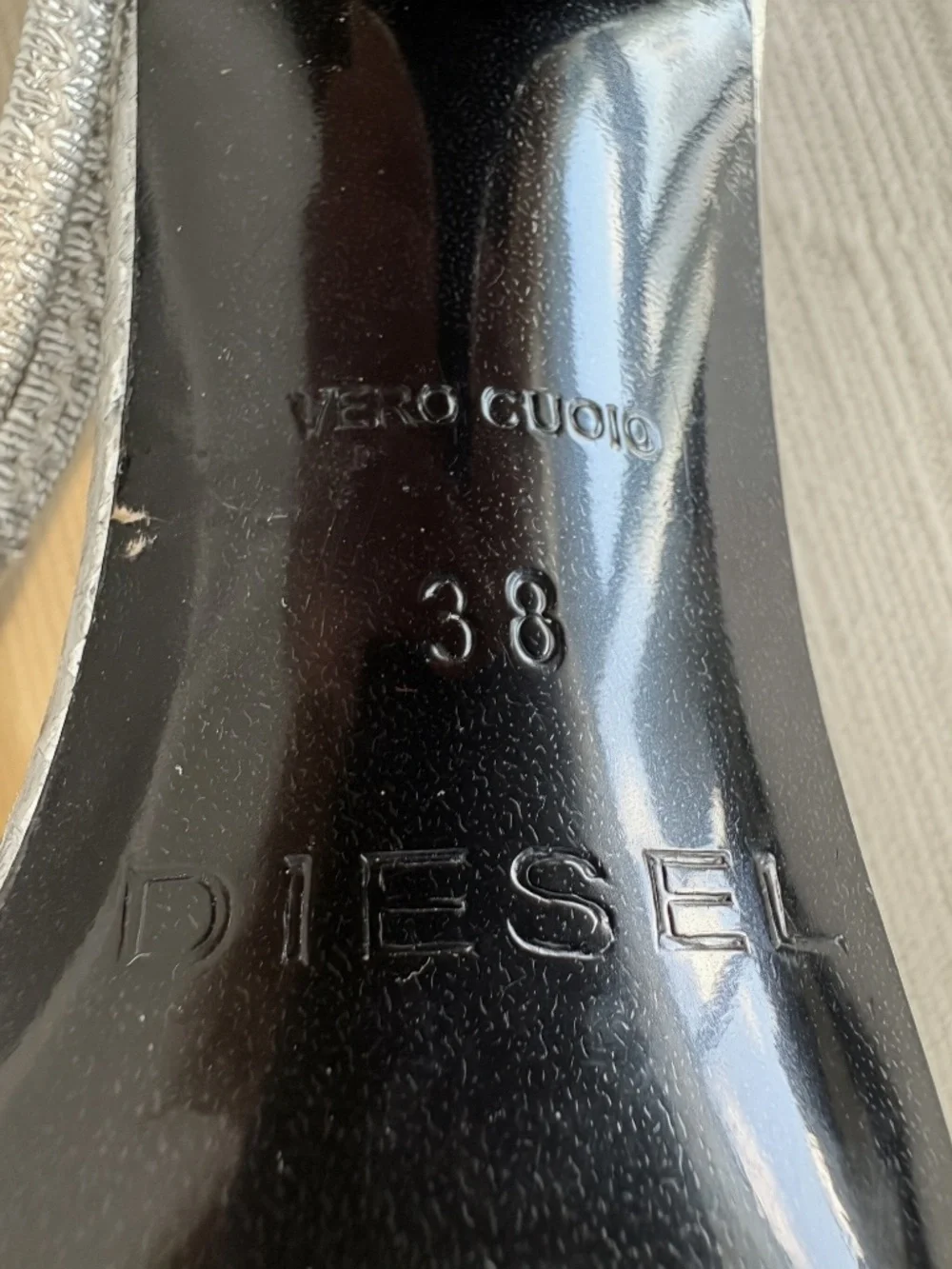 Vintage Diesel Y2K Silver Slingback Heels EU 38
